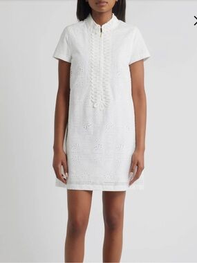 Lilly Pulitzer white Mamie Eyelet Shift mini dress
